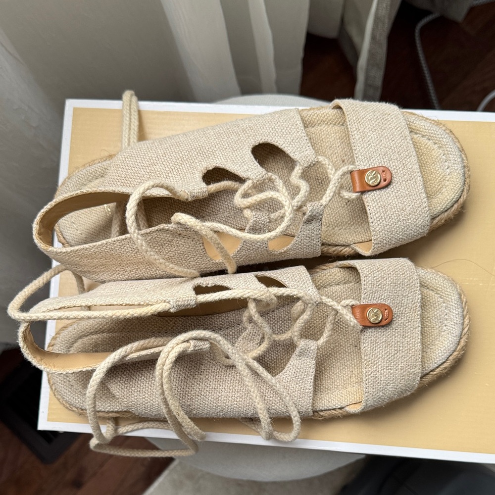 Michael Kors Cream Espadrille Sandals - Picture 2 of 3